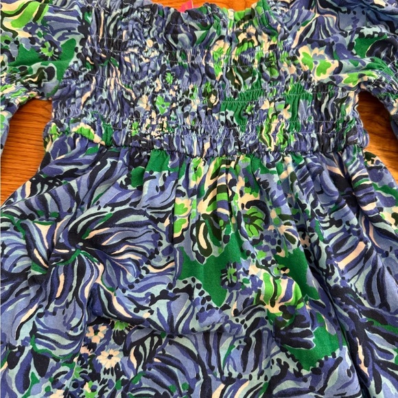 Lilly Pulitzer Mini Beyonca BabyDoll Dress Abaco Blue in Turtle Awe Size S Girl - Picture 10 of 11